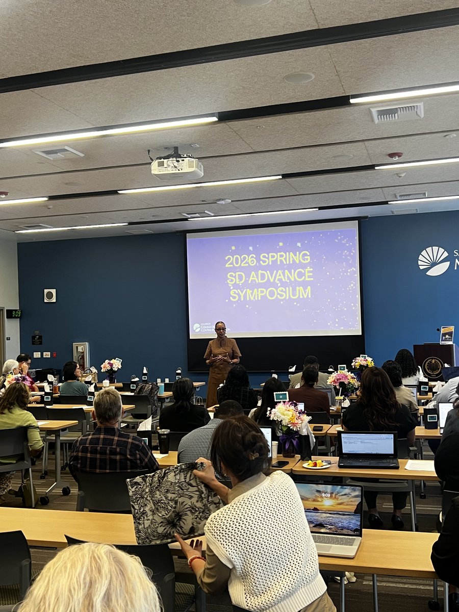 SDCCEEDU's tweet image. Stronger pathways, brighter futures. 💜

President King and the SDCCE team recently participated in the 2026 SD Advance Symposium held at Mesa College, focused on expanding opportunities for students transitioning from noncredit to credit programs.

#SDCCE #SDAdvance