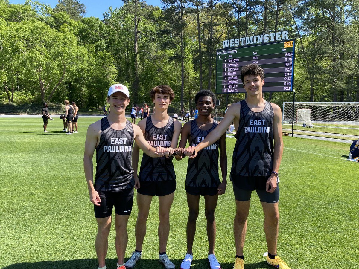 ephstfxc's tweet photo. 🚨SCHOOL RECORD ALERT🚨

Trained over spring break to smash the 4x1600 school and county records this morning!
Atticus, Ollie, Jasiah, and Caleb ran 19:14.88 to break last years record by 27 seconds!
@AthleticsEP https://t.co/fVHx3h19yy