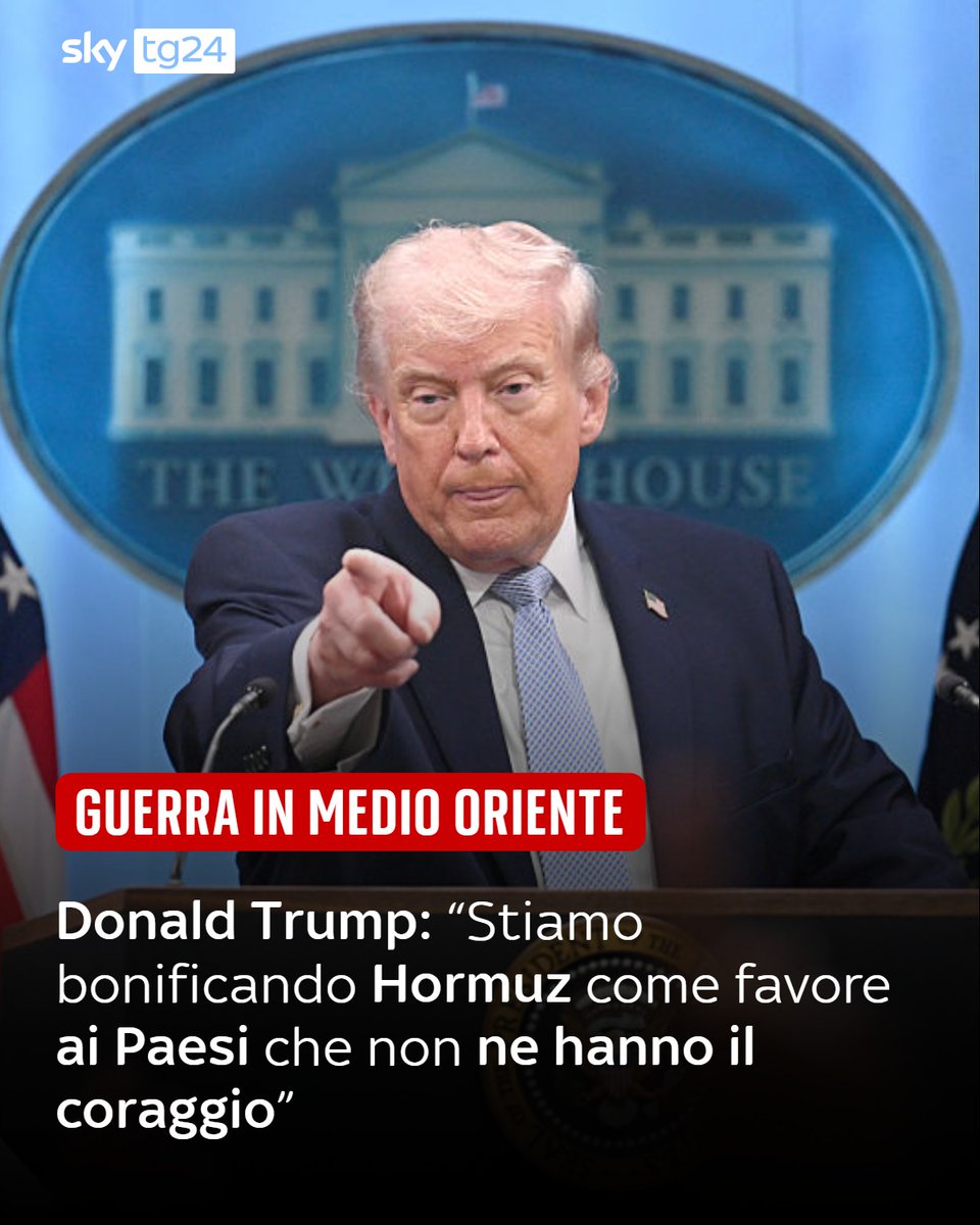 SkyTG24's tweet photo. Il presidente degli Stati Uniti ha scritto su Truth che le operazioni sono un “favore” a Stati come “Cina, Giappone, Corea del Sud, Francia, Germania e molti altri" ➡️ https://t.co/XHrKYFC9EE https://t.co/REZV9vZxl6