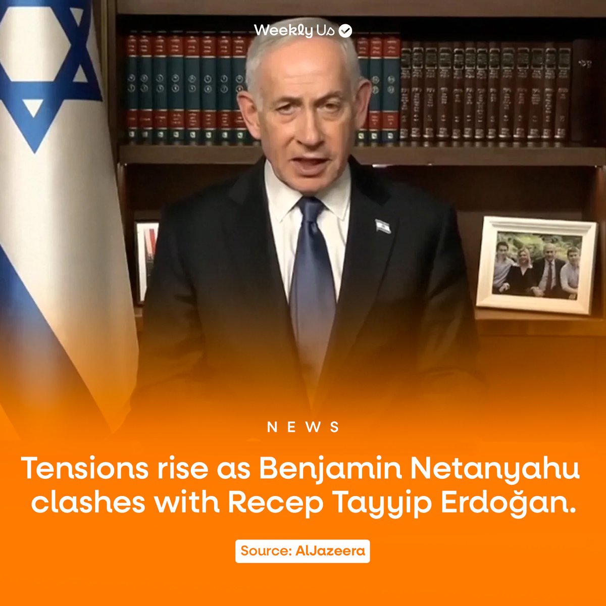 WeeklyUsLK's tweet photo. Benjamin Netanyahu has vowed that Israel will continue its fight against Iran and its allies amid ongoing regional tensions. In a recent statement, he also strongly criticized Recep Tayyip Erdoğan, accusing him of supporting Iran and targeting Kurdish people.

#BenjaminNetanyahu https://t.co/8Gq02C2B4l