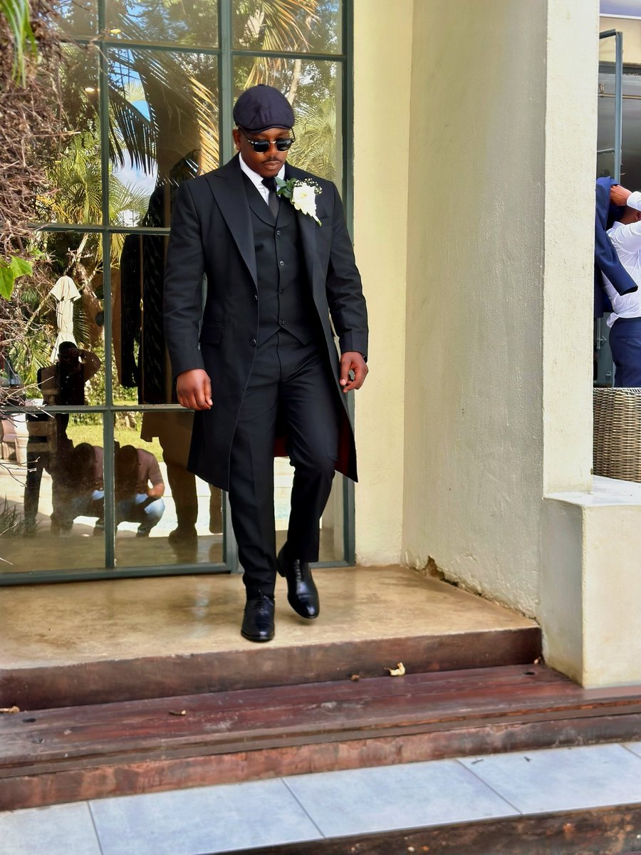 NkandaYatu's tweet photo. Classic black, modern confidence, making every step toward “I do” look iconic. 🕶️🤍, Congratulations Mr and Mrs Mwanza

The brand is called @NkandaYatu https://t.co/DwrlzrclJg