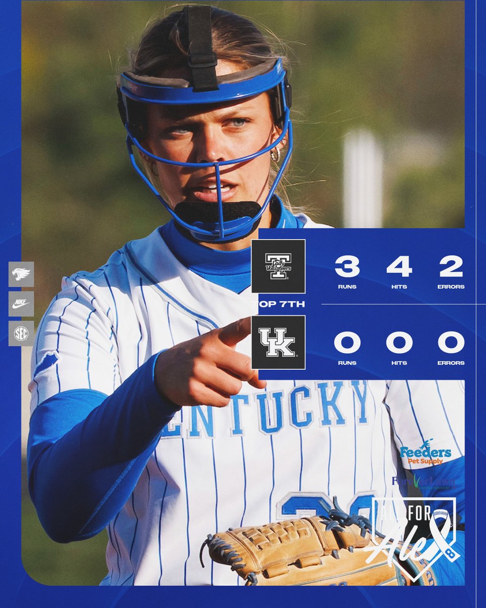 UKsoftball's tweet image. Top of of seventh coming up!

📺 SECN+
📱💻 tinyurl.com/4cfcjzxs
📊 tinyurl.com/2zzr2u8s

#WeAreUK x #AllForAlex🦋