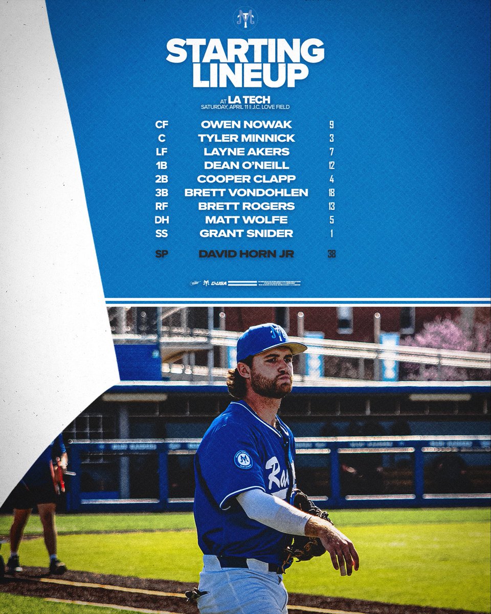 MT_Baseball's tweet image. A new day and a new lineup🔥

#BLUEnited | #BlueCrew