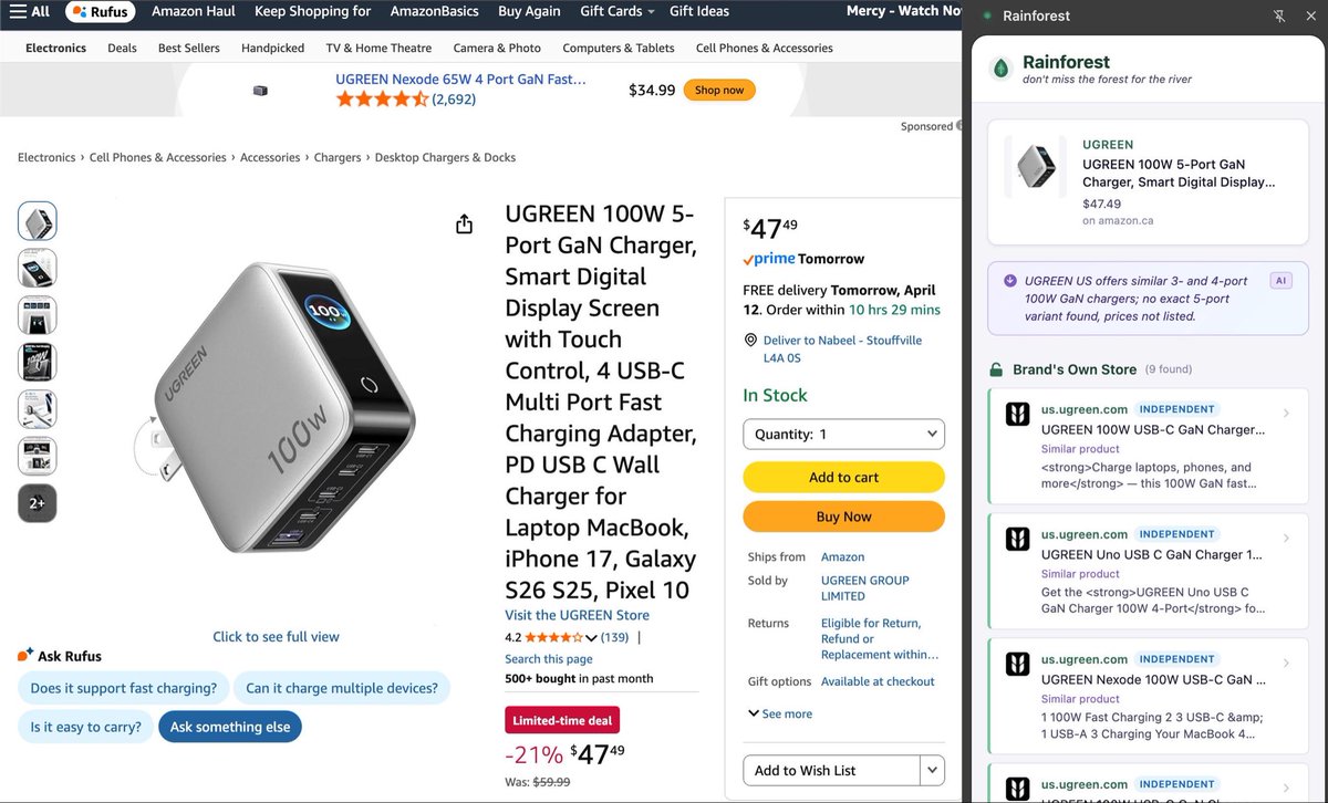 I built a chrome extension called “Rainforest” that finds any brand’s e-store direct listing from Amazon product pages.

This is to help me support brands directly where possible, or other small retailers.

Would this be useful to anyone?
Should I open-source it?