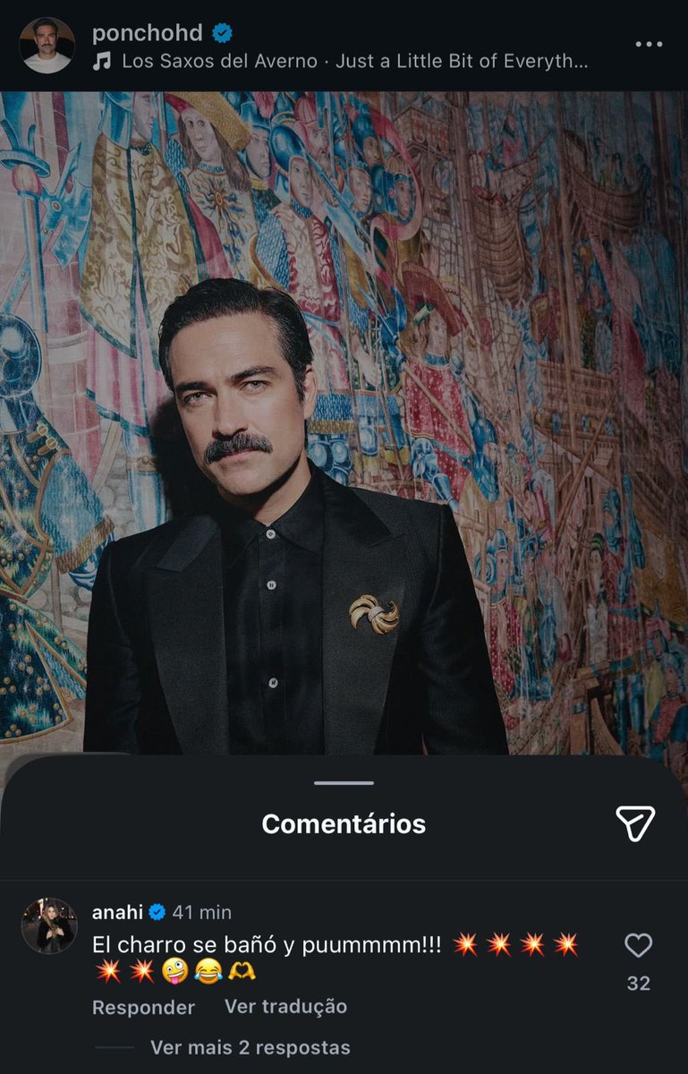 🚨 Anahí acaba de comentar na foto do Poncho

“El charro se baño y pummm!!”

Essa amizade tá sem freio mesmo. Continuem, as traumadas agradecem! 🗣️