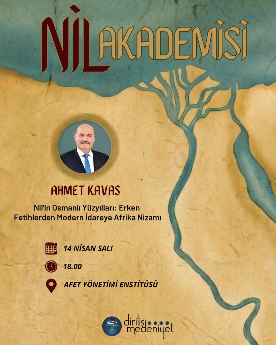 Nil Akademisi Salı günü başlıyor! İlk konuğumuz Ahmet Kavas.

Eski Çad ve Senegal büyükelçisi hocamız aynı zamanda Afrika tarihçisidir. Hocamız bizlere Nil Coğrafyasının Osmanlı tarihiyle ilgili bir konferans verecek. İslam'ın bu coğrafyada nasıl yayıldığından, farklı