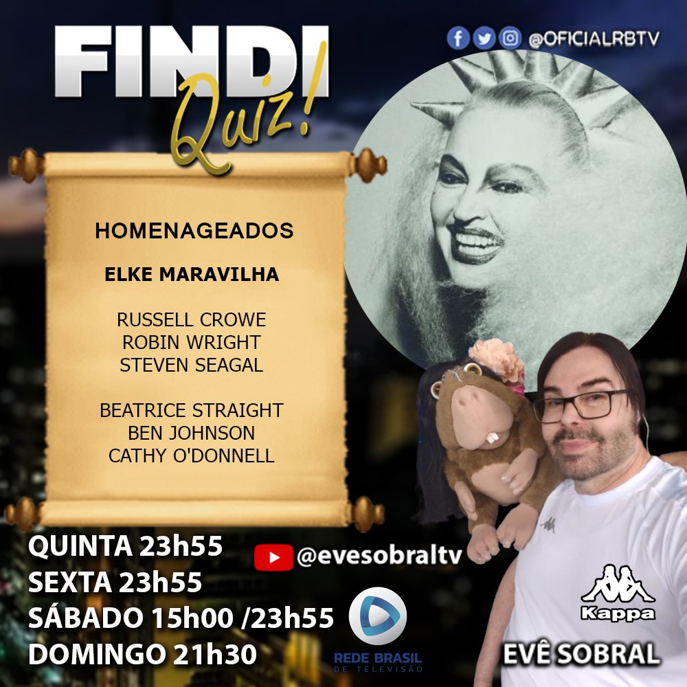 #FindiQuiz!

SEMPRE ANTES DOS FILMES!

<a href="/evesobraltv/">Evê Sobral</a>

Acompanhe pelo site: rbtv.com.br

Rede Brasil / Rede Brasil de Televisão / Evê Sobral Em Revista Findi Quiz Spa TV e Trabalhos
#RedeBrasilDeTelevisão #OficialRBTV #evesobraloficial #emrevista