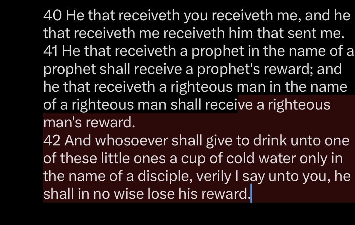 brittrenae7's tweet photo. Matthew 10:40-42 https://t.co/yFWppLVak9