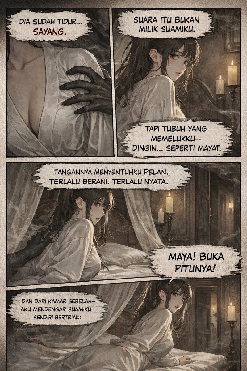 Rahmat_RyWrite's tweet photo. “MAYA! BUKA PINTUNYA!"

Kalau yang di luar itu suamiku,
lalu siapa yang sedang di ranjang bersamaku?

🔞Cutiepie18 | Adult Author
Menulis segala genre dewasa. Berani, panas, &amp; brutal.
Baca full👇.

https://t.co/8U4vXqMh5c

#Novelhoror #novelonline #novelindo #ceritadewasa https://t.co/9Nj1Khhtic