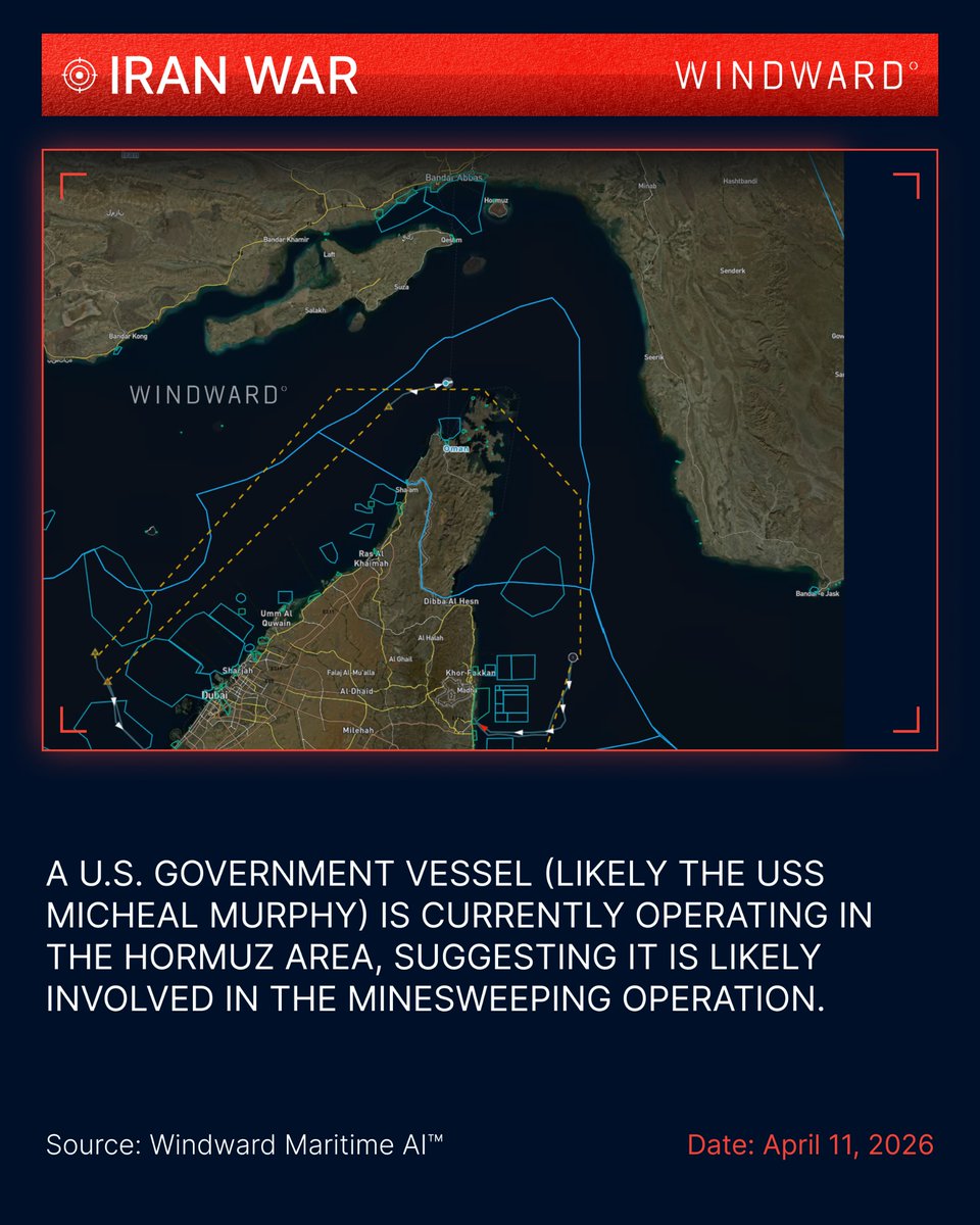 WindwardAI's tweet photo. 🚨 U.S. forces launch mine clearance mission in the Strait of Hormuz.

Today, CENTCOM deployed the USS Frank E. Peterson (DDG 121) and USS Michael Murphy (DDG 112) into the Arabian Gulf to start clearing sea mines laid by Iran's Islamic Revolutionary Guards Corps.

Here's what makes this significant: The U.S. isn't waiting for a deal. While Iran continues to leverage the Strait of Hormuz as a negotiation tool, threatening to disrupt one of the world's most critical trade corridors, the U.S. is actively securing it.

Admiral Brad Cooper announced a new safe passage is being established and will be shared with the maritime industry to restore the free flow of commerce. Underwater drones are expected to join in the coming days.