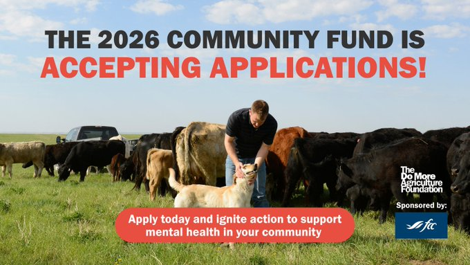 AlbertaEFP's tweet image. Sponsored by Farm Credit Canada, the 2026 Community Fund for Mental Health is now accepting applications for rural communities to access free interactive mental health workshops. ❤️ Learn more - domore.ag/community-fund… #abag #cdnag #mentalhealth