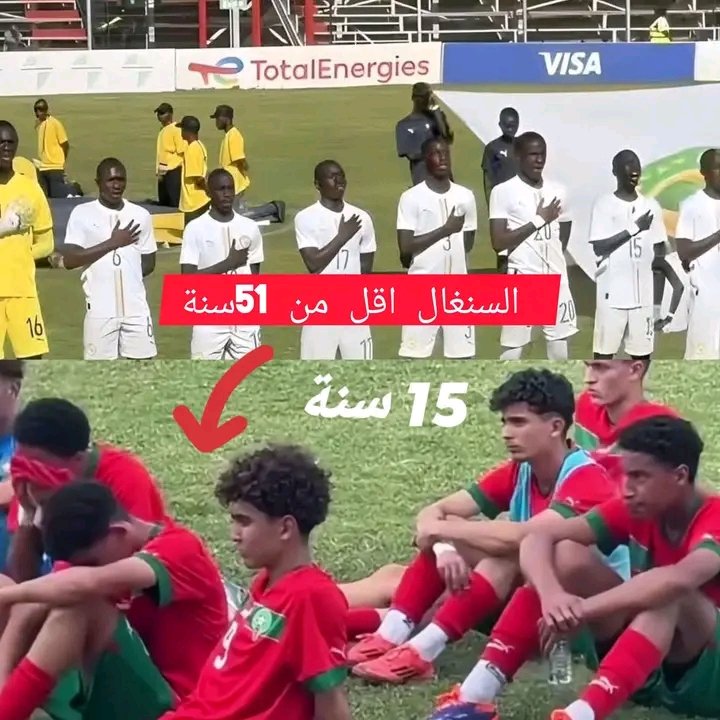 RidouanOfficial's tweet photo. This is a disgrace. Senegal has done it again. The Senegalese players are supposedly under 15 when in reality they are 30 years old, and I'm sure the corrupt officials at CAF know it perfectly well. @caf_online_AR @CAF_Online #STOP_Corruption @FIFAcom https://t.co/4ggjYoqhgc