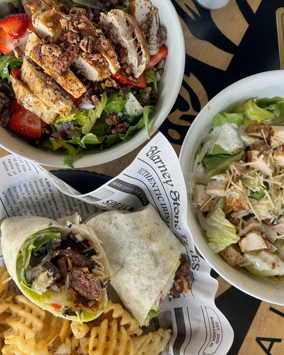 Trying to be healthy… kinda? 😏 Any salad can be turned into a wrap. Just tell your server to wrap it up — then pick your favorite side.

Balance. 🍀