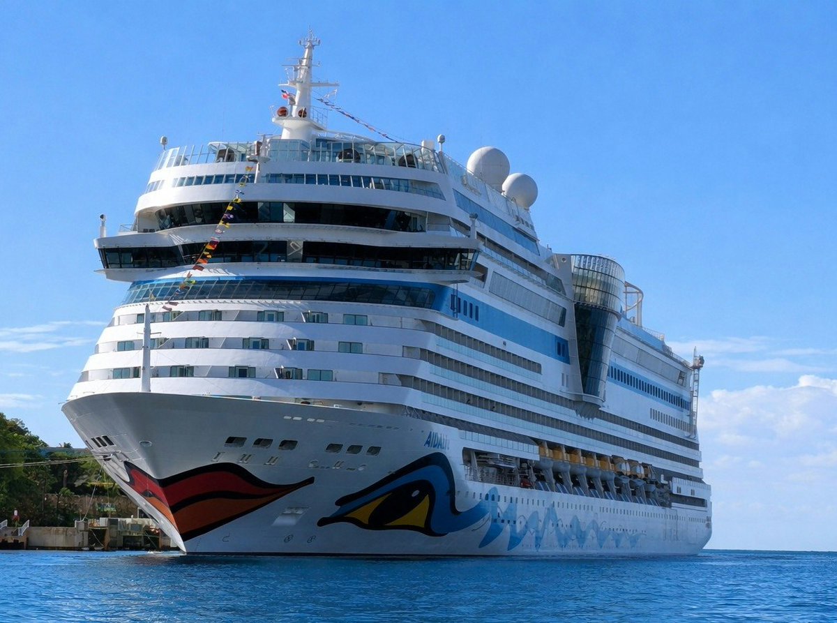 LaRomanaPorts's tweet photo. ✨ We absolutely love this stunning photo of the #AIDAblu 🚢 docked at #LaRomanaPort! As your last visit this season, it has been a privilege to host you in #LaRomana. Thank you for choosing us, and we wish you safe sails on your future itineraries! ☀️ 🏝️ 

@aida_cruises https://t.co/rzb3RTOBkN