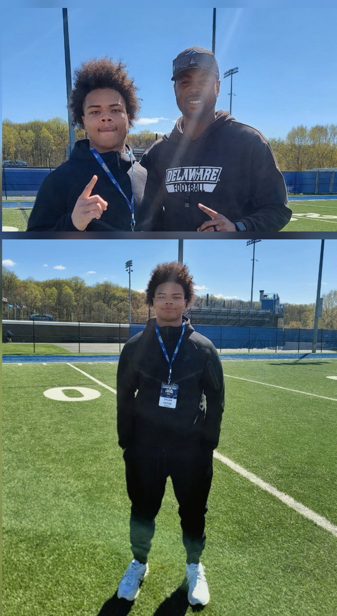 dylaneaton2027's tweet photo. Thank you @Delaware_FB for a great Junior Day!  I appreciate @xdye21 @CoachHawk_k9 for having me.  Looking forward to returning this summer. 

@ryancarty10 
@BenRubenstein_ 
#HENergy https://t.co/L0TDMDnIrw