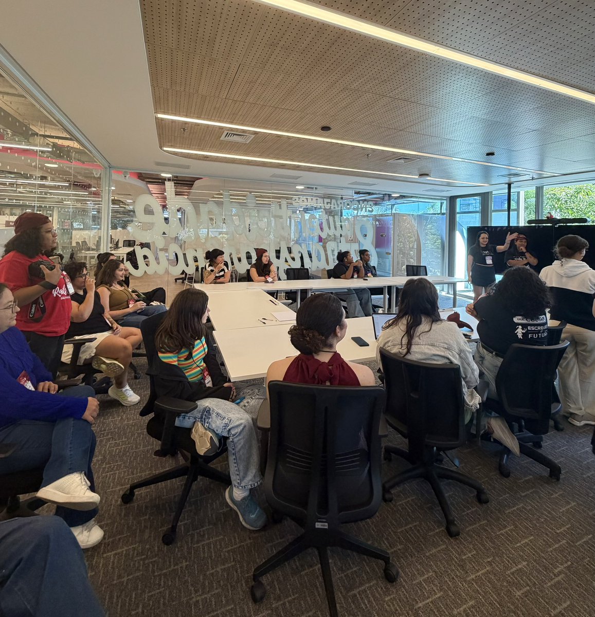 evilmartians's tweet photo. On our last day in Brazil, we visited @railsgirlssp and did a Q&A panel with @AmandaBPerino, @ChaelCodes, and @inazarova.

It was a beautiful moment to see so many women either starting or building a career in Rails.

They meet twice a year in São Paulo to teach Rails to other women and to talk about careers in tech.
