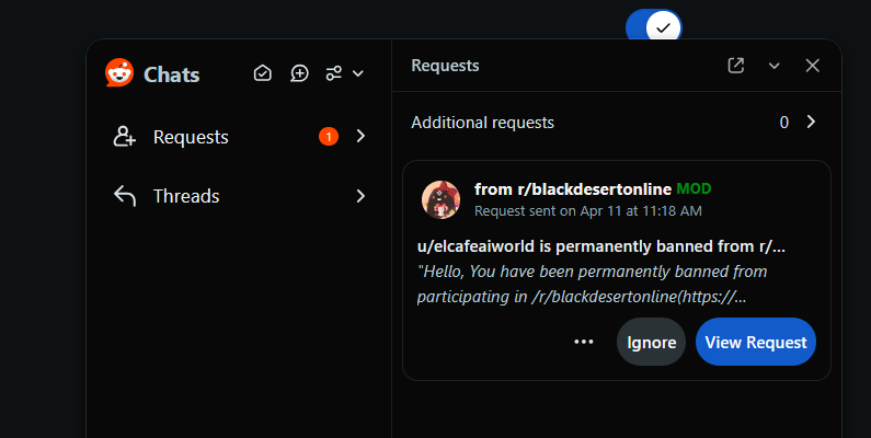 elcafe_world's tweet photo. @NewsBlackDesert @PlayBlackDesert @BlackDesertM_en I got banned for helping the community out. This how blackdsert reddit page treats their supporters. https://t.co/cCYRjvt5ws