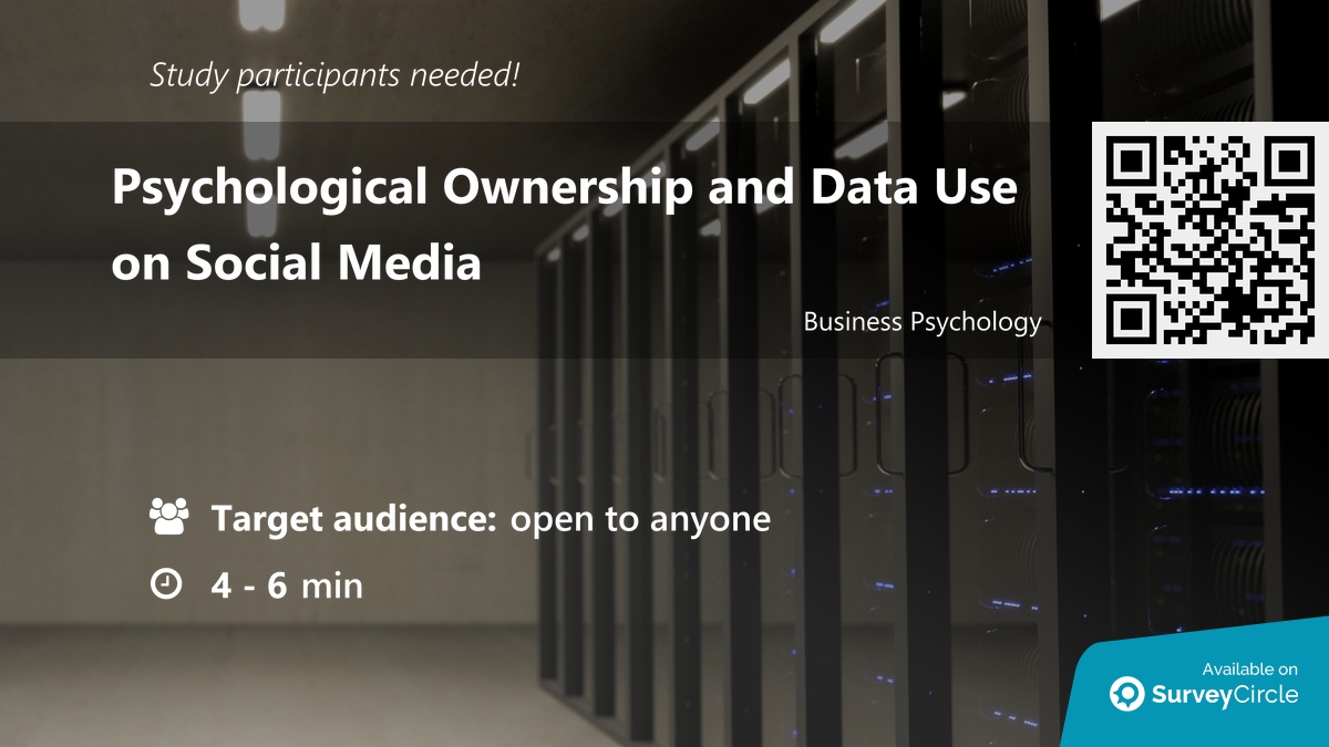 daily_research's tweet image. Participants needed for online survey!

Topic: "Psychological Ownership and Data Use on Social Media" surveycircle.com/GVF4HJ/ via @SurveyCircle #wu_vienna

#PersonalData #SocialMedia #marketing #PsychologicalOwnership