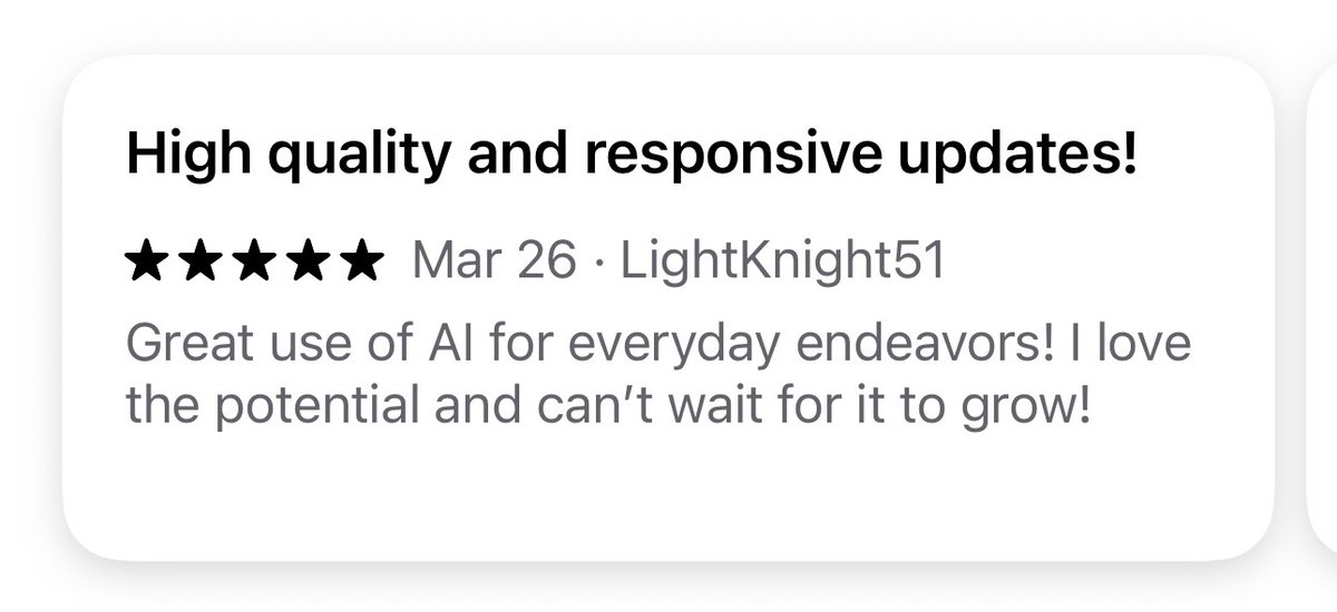 open_bar_app's tweet photo. Reviews like this make the late nights worth it.

Thank you to everyone who's tried OpenBar. Every download, every rating, every cocktail logged means a lot.

The speakeasy is just getting started.

https://t.co/pzSjnwKmW8 https://t.co/8BpLPbAAhr