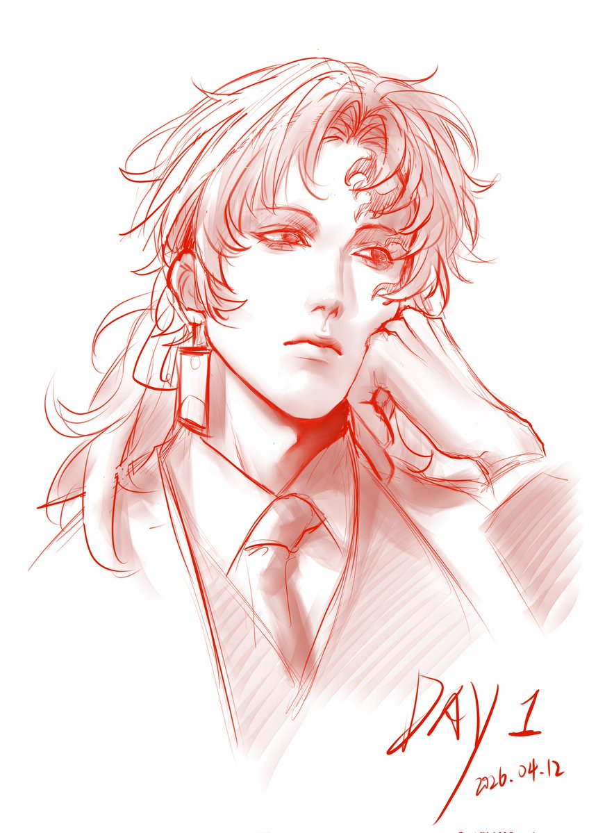 开始上课了，先画了个低马尾缘一练练手