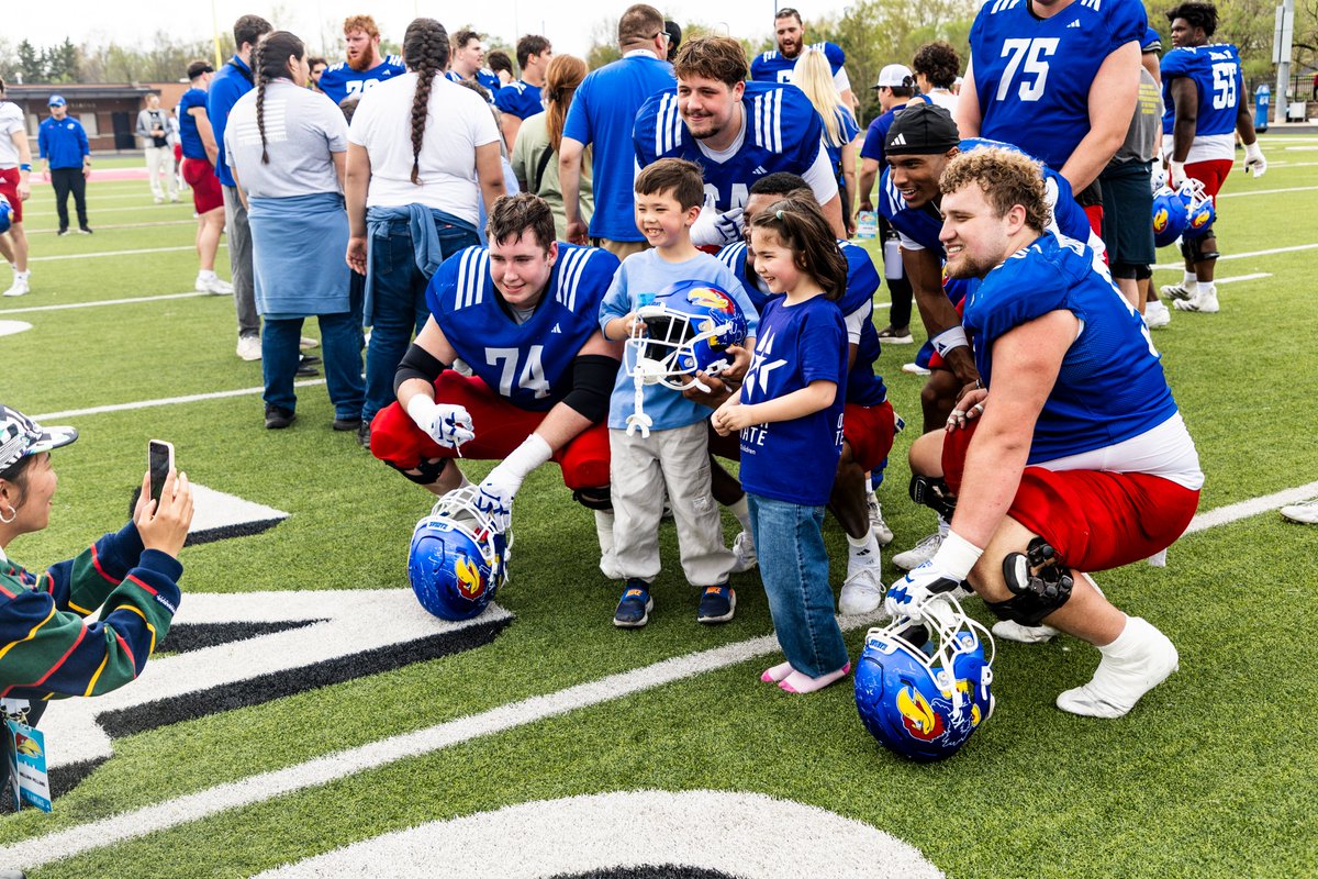 KU_Football's tweet photo. Appreciate y’all for coming out today!  🏈

Come see us this fall! Get your season tickets now! → https://t.co/kCJwPgMGDT https://t.co/D1Qzs1H864