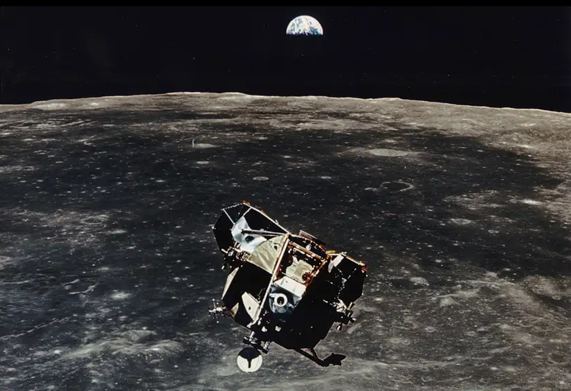NASA says this is an actual photo: "The Apollo 11 ascent stage ...