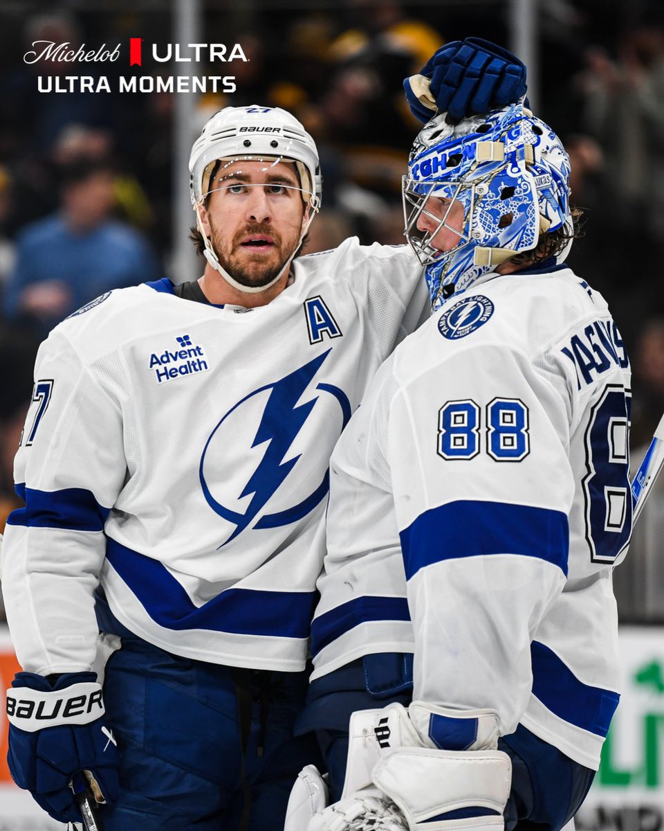 TBLightning's tweet photo. Goalie hugs guaranteed 🦁 

@MichelobULTRA | #ULTRAMoments https://t.co/YkhSdgGb1L