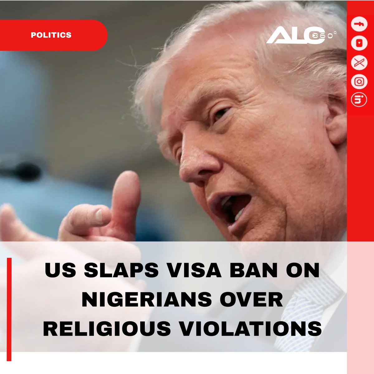 Alo360Tv's tweet image. US Slaps Visa Ban on Nigerians Over Policy Violations and Security Concerns

The new restrictions signal tightening immigration rules amid rising scrutiny of visa compliance.

#USVisaBan #Nigeria #Immigration #TravelBan #USNigeria #BreakingNews #WorldNews #Diplomacy