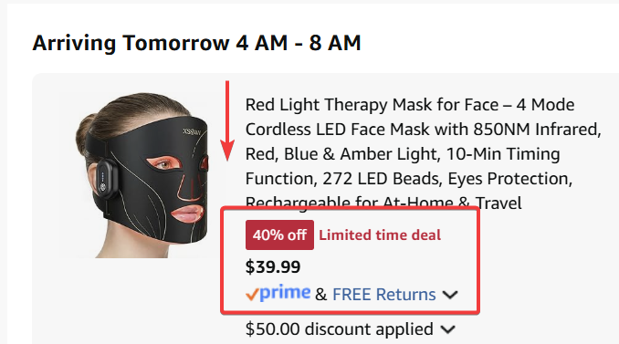 Pricerrors's tweet image. NEW HIDDEN CODE FOR $39 RED LIGHT MASK

On Amazon use code: C9KJJWTZ

Regularly retails $150.

pricedoffers.com/ta3em #ad