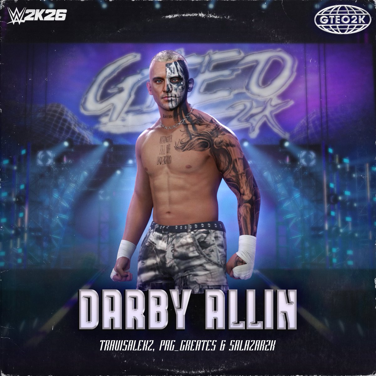 travisalekz's tweet image. Just uploaded Darby Allin, a collab with @PAC_Creates for #wwe2k26. Part of the @GTEO2K project.
Moveset by @Salazar2k 
tags are travisa, paccreates, gteo2kaew
#aew #gteo2k