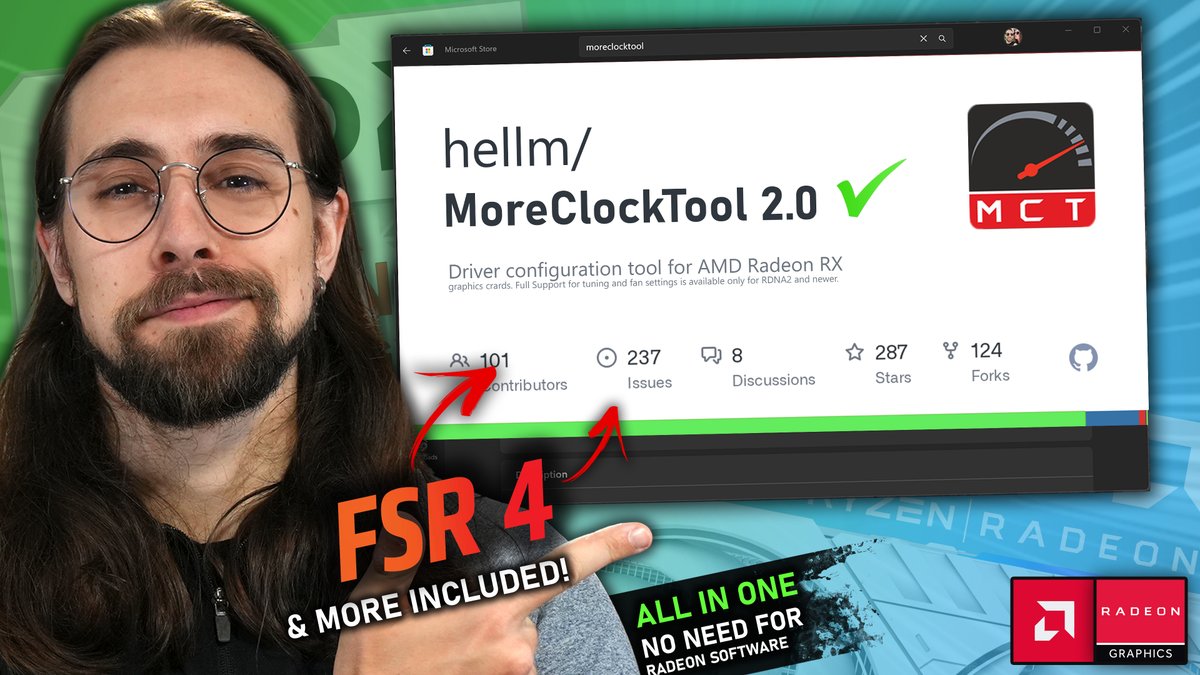AncientGameplay's tweet image. Just released a video testing the MoreClockTool 2.0, which like Radeon Tuner is another software that allows you to use AMD features without needing to use AMD software at all.

This one includes Radeon Super Resolution and AFMF.
youtube.com/watch?v=DBVJ5O…