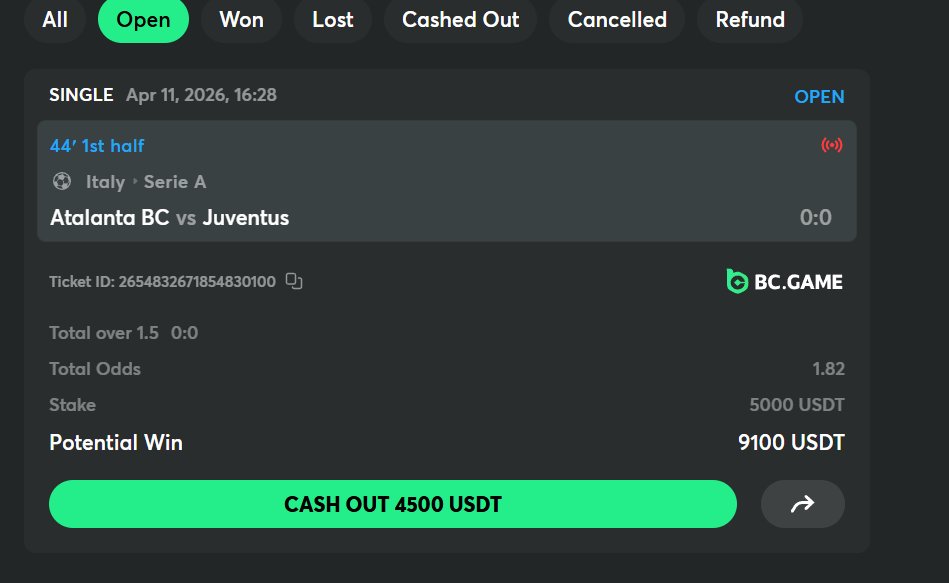 CelticMatheus's tweet photo. just did a new bet  on @bcgame 

Atalanta vs Juveentus - Live  

bet over 1.5 odd 1.82 - 1 uni https://t.co/PEJt0nWuHg