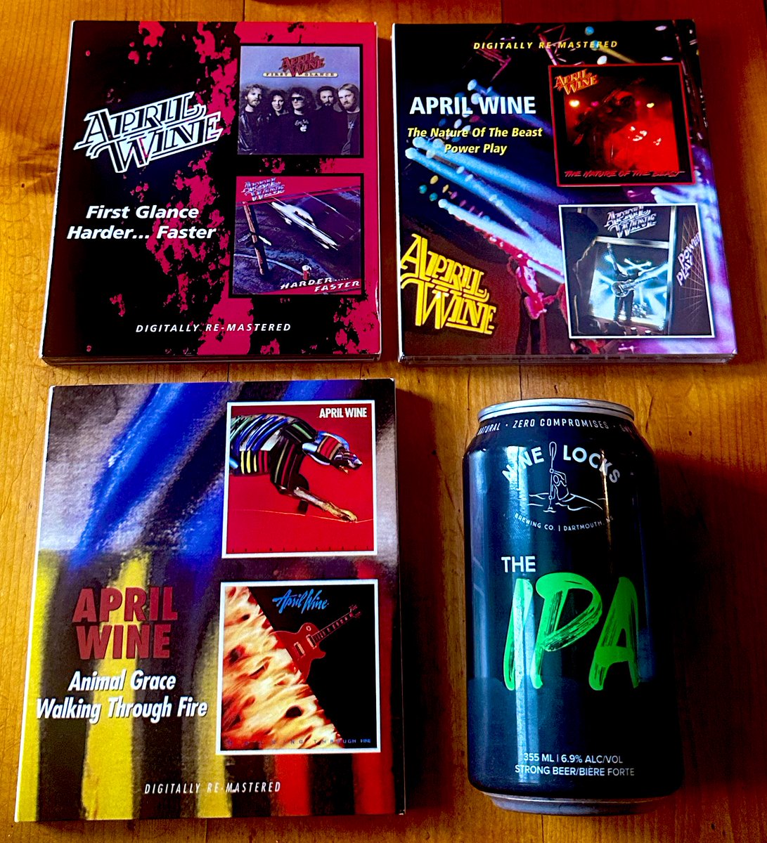 RobbCar13's tweet photo. Band and beer made here in Nova Scotia, Canada!
#NowPlaying
It’s an APRIL WINE marathon tonight..
#FirstGlance
#HarderFaster
#TheNatureOfTheBeast
#PowerPlay
#AnimalGrace
#WalkingThroughFire
Have a great weekend everyone! 🍻 https://t.co/5LTbJ5xpIg