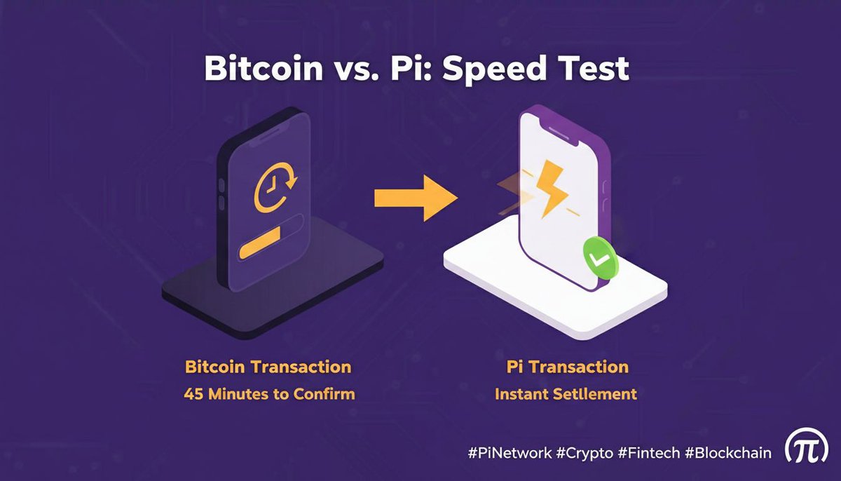 okere_eberechi's tweet image. While a Bitcoin transaction took ~45 minutes to confirm in a live test yesterday, a Pi transaction settled instantly. The efficiency of the Stellar Consensus Protocol isn't just theoretical—it's demonstrating real-world speed for everyday utility. #PiNetwork #Crypto #Fintech