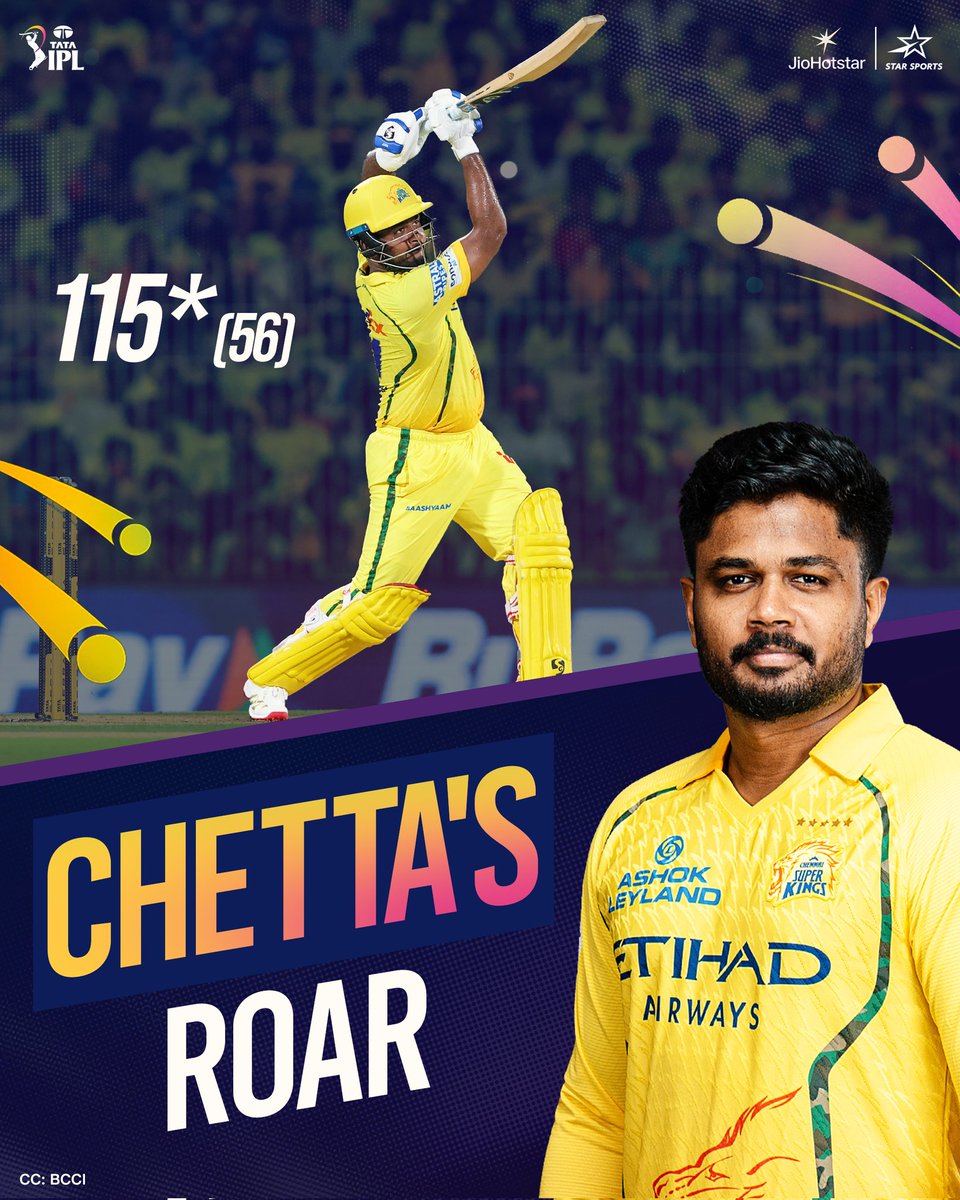 JioHotstar's tweet image. Does not look like that CSK is stopping from here 🚀🚀🚀

Watch CSKvDC highlights on JioHotstar 

#IPL2026 #CSKvDC #SanjuSamson #AyushMhatre #JamieOverton #TristanStubbs