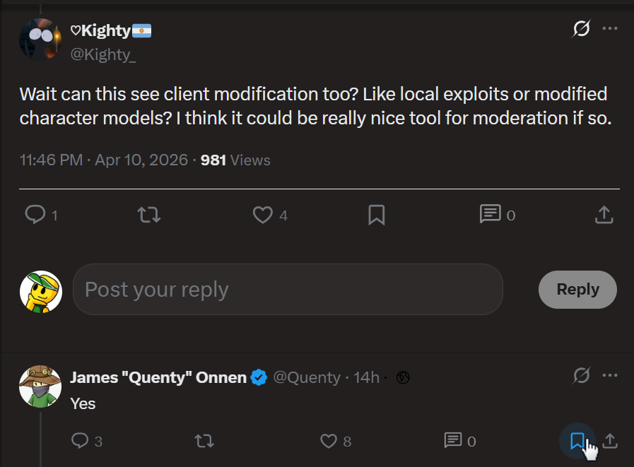 newmason01's tweet photo. @thebmgm @Quenty Explain how this would be done with mere camera movement and GUI replication https://t.co/SftzfNjrYg