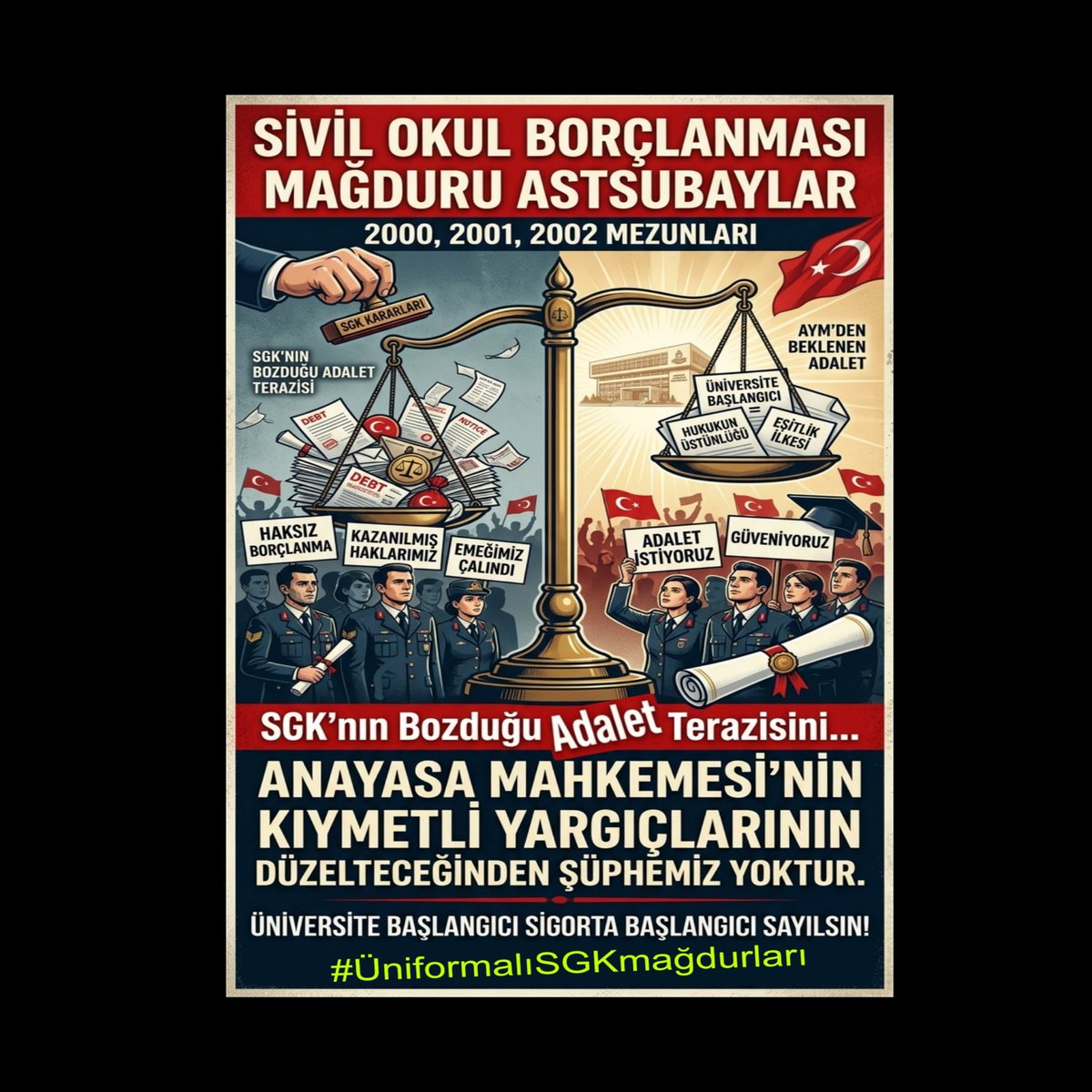 ferhat___bey's tweet photo. Üniversitelerden sonra asker,polis olanlara sivil okul borçlanması hakkı verilmiş ancak SGK, 2000-2001-2002 mezunlarını unutarak(!) hem emeklilik hakkını, hem FHZ hakkını gasp etmiştir. Yaklaşık 1500 kişi EYT mağdurudur.
@AYMBASKANLIGI
#ÜniformalıSGKmağdurları
#KAYvFB
#deprem https://t.co/e6SlvylSPz