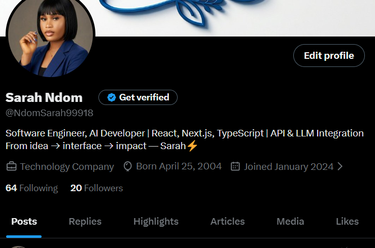 Sarah Ndom tweet media