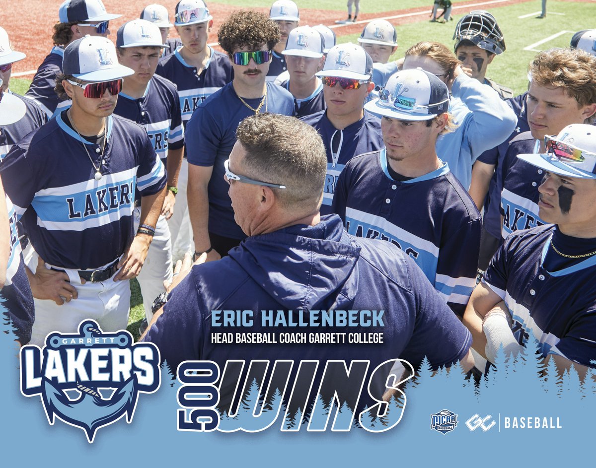 GarrettLakers's tweet photo. Coach Eric Hallenbeck earns his 500th career win! ⚾️👏 A huge milestone for Laker Baseball. #GarrettLakers ⚓ https://t.co/lzhwPQYqe2