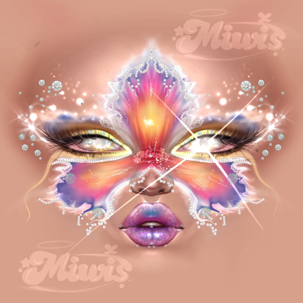 Miwsiaa's tweet image. Summer faces make up inspired by the midnight sun🌺🪸

#roblox #art #makeup #summer #robloxartist #robloxart #robloxdev #makeuplooks