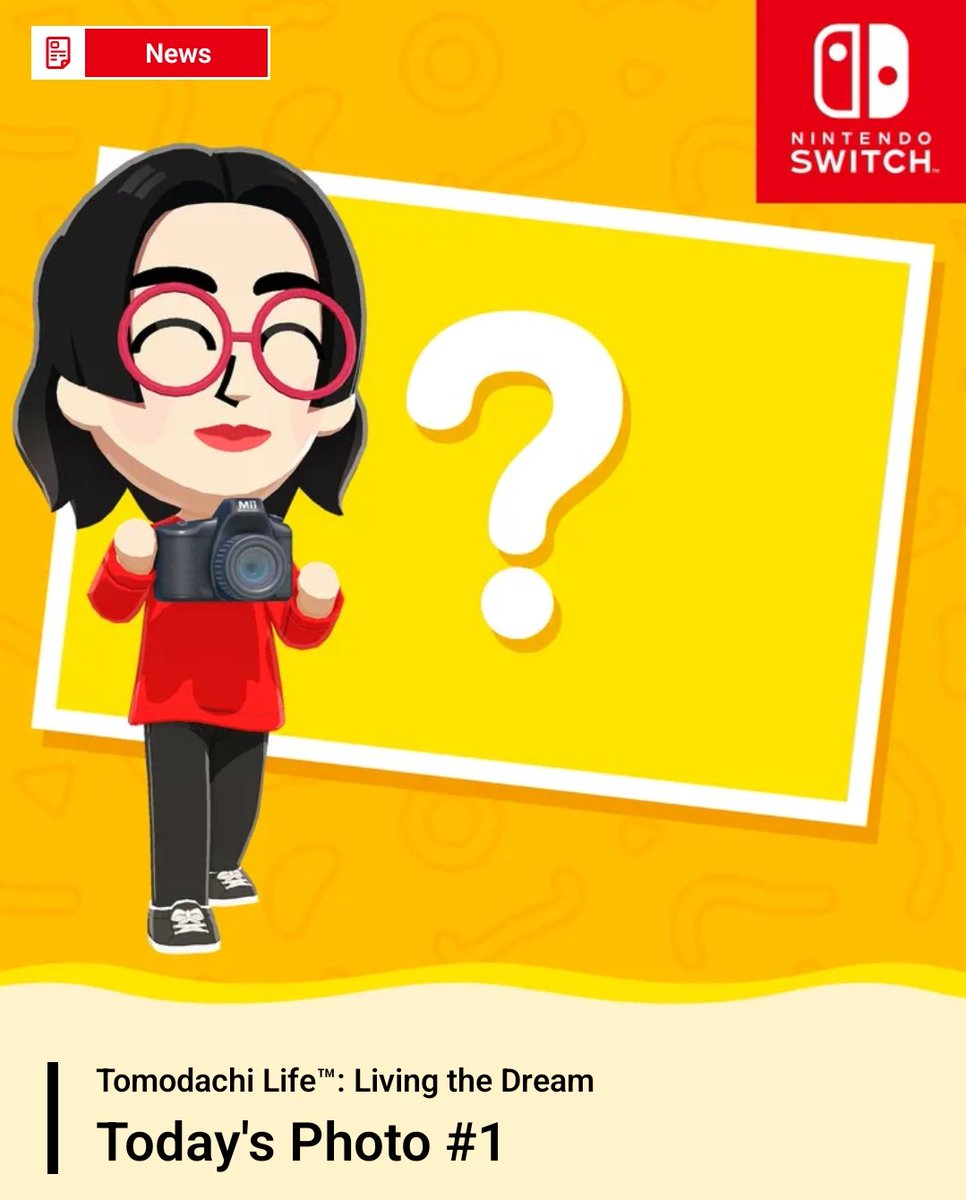 Yolanda here!

Anne, the Mii Staffer and one of the residents of the #TomodachiLifeLivingTheDream official island has taken Today's Photo #1.

To see it you just need to open the #NintendoToday! App.