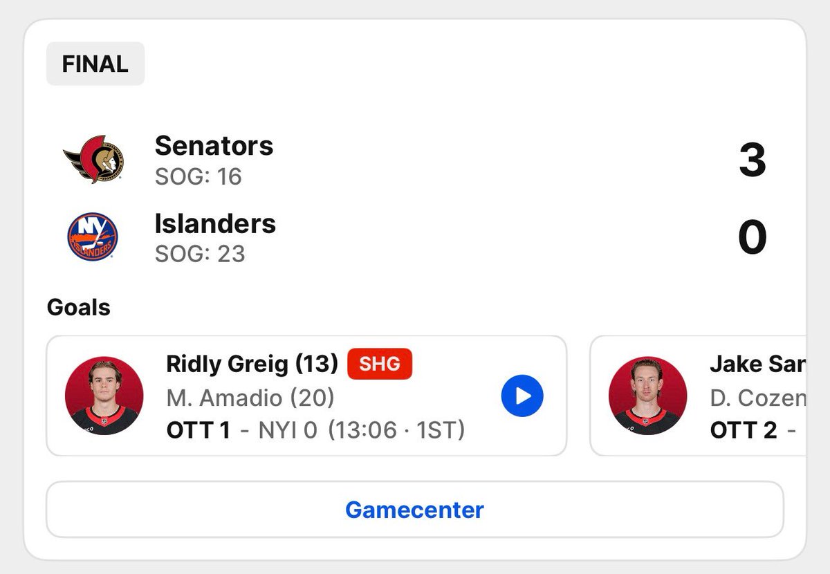 Sens win! Happy dayyysssssss!!!!! GO SENS GO! GO SENS GO!!!

#georgeshockeycorner #hockey #icehockey #GoSensGo #613ToGU1HouseOfSenators