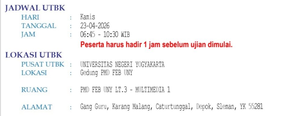 mminnewinnie's tweet photo. guyss, barangkali ada yang utbk di UNY juga tanggal 23 april di PDM FEB UNY lt3, ruang multimedia 1 sesi pagiiii https://t.co/pl3cNjrs7G