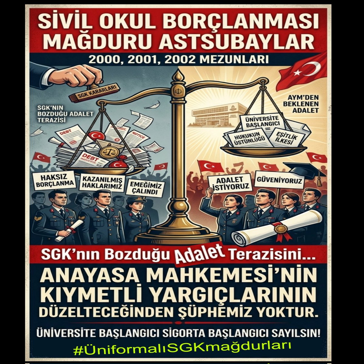 ferhat___bey's tweet photo. Üniversiteden mezun olduktan sonra asker,polis olanlara sivil okul borçlanması hakkı verilmiş ancak SGK, 2000-2001-2002 mezunlarını unutarak(!) hem emeklilik hakkını, hem FHZ hakkını gasp etmiştir. Yaklaşık 1500 kişi EYT mağdurudur.
@AYMBASKANLIGI
#ÜniformalıSGKmağdurları
#deprem https://t.co/drS1Ull8uC