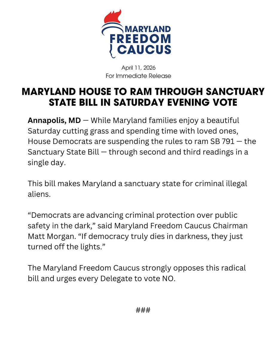 Maryland Freedom Caucus tweet media