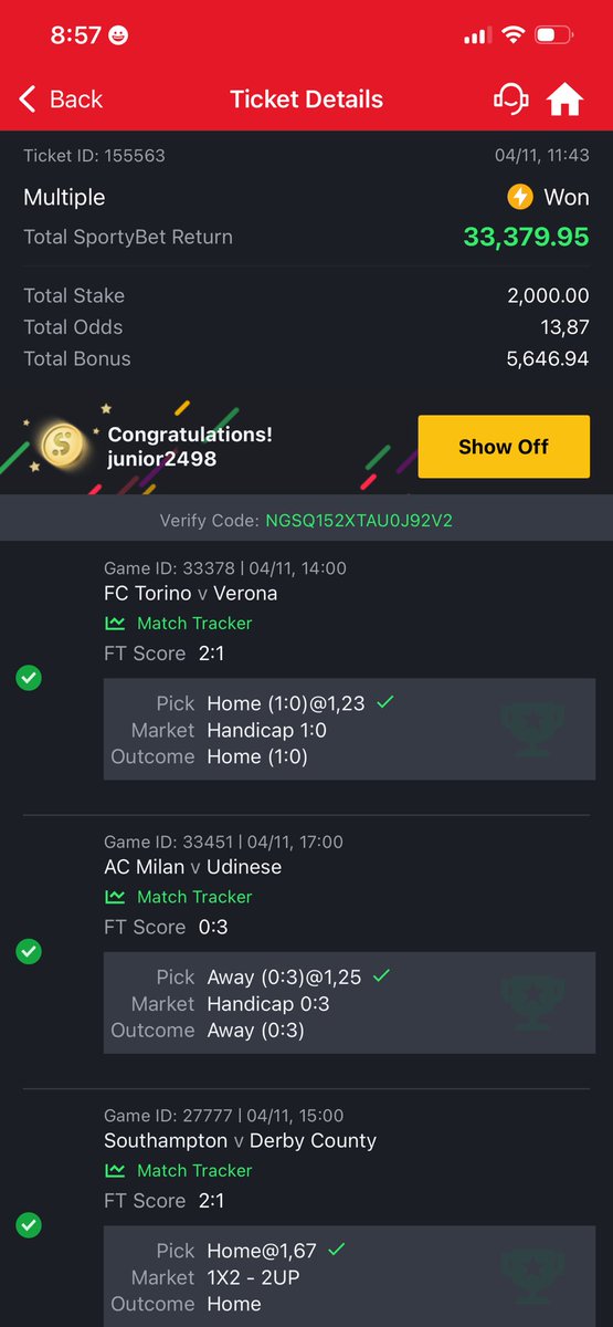 MatthewEichie2's tweet photo. 10 odds BOOMED ✅💰
Now we wait on Juventus to complete the mission…
77 odds loading ⏳🔥 https://t.co/Vb6JZ6lwF9