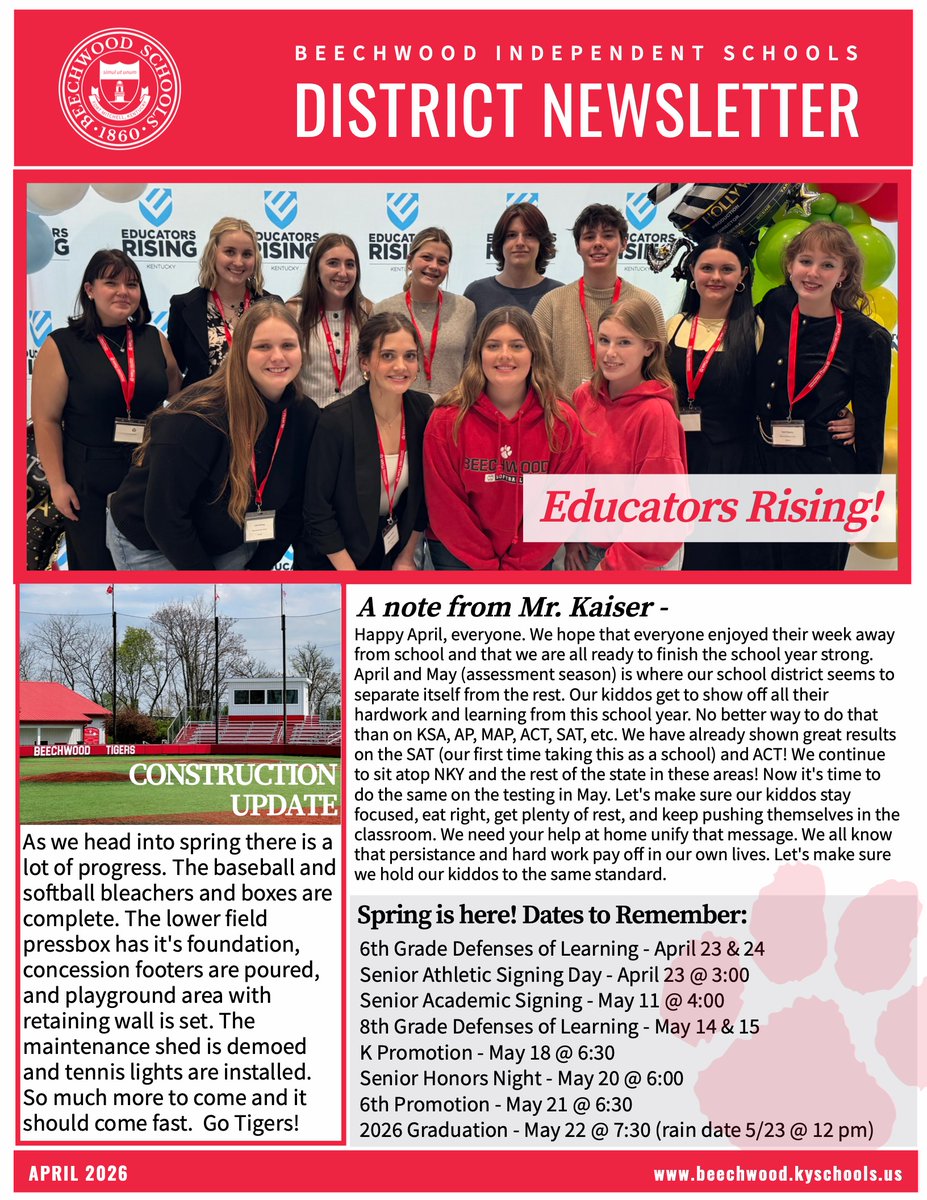 beechwood_tiger's tweet photo. Our April District Newsletter is here!   

See the images or click the link below.

https://t.co/ZTPxxhp7wf

Enjoy the rest of the weekend, Tigers! https://t.co/ABs8254tQg