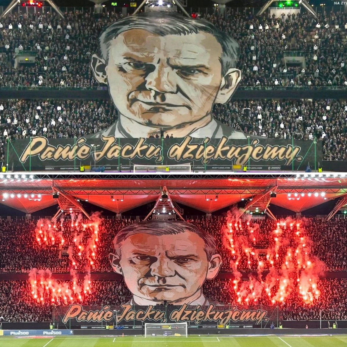 Upamiętnienie byłego piłkarza to jedno ale zrobić taką sektorówkę w jeden dzień to naprawdę czapki z głów dla warszawskich ultrasów👏🏻 #LEGGÓR