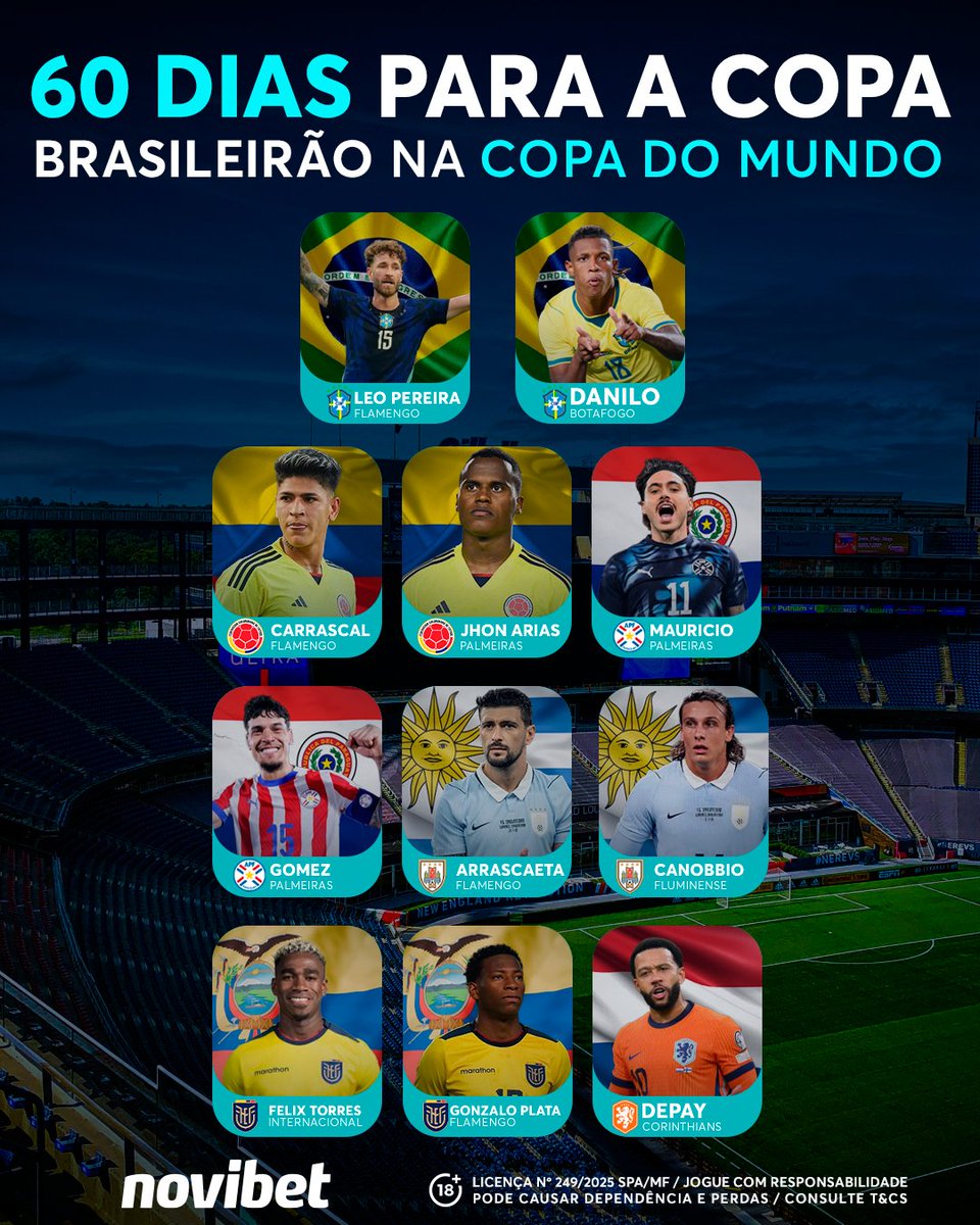 😲Sim, você leu certinho faltam 60 dias para a Copa meu amigos e amigas🌎🏆. E olha como o nível do brasileirão subiu, estamos cheios de craques na Copa, faltou mais algum??👀

🔗O link para os jogos da Copa está na bio👆
#Bet #Novibet #Futebol #Brasileirão #Brasil #CopaDoMundo