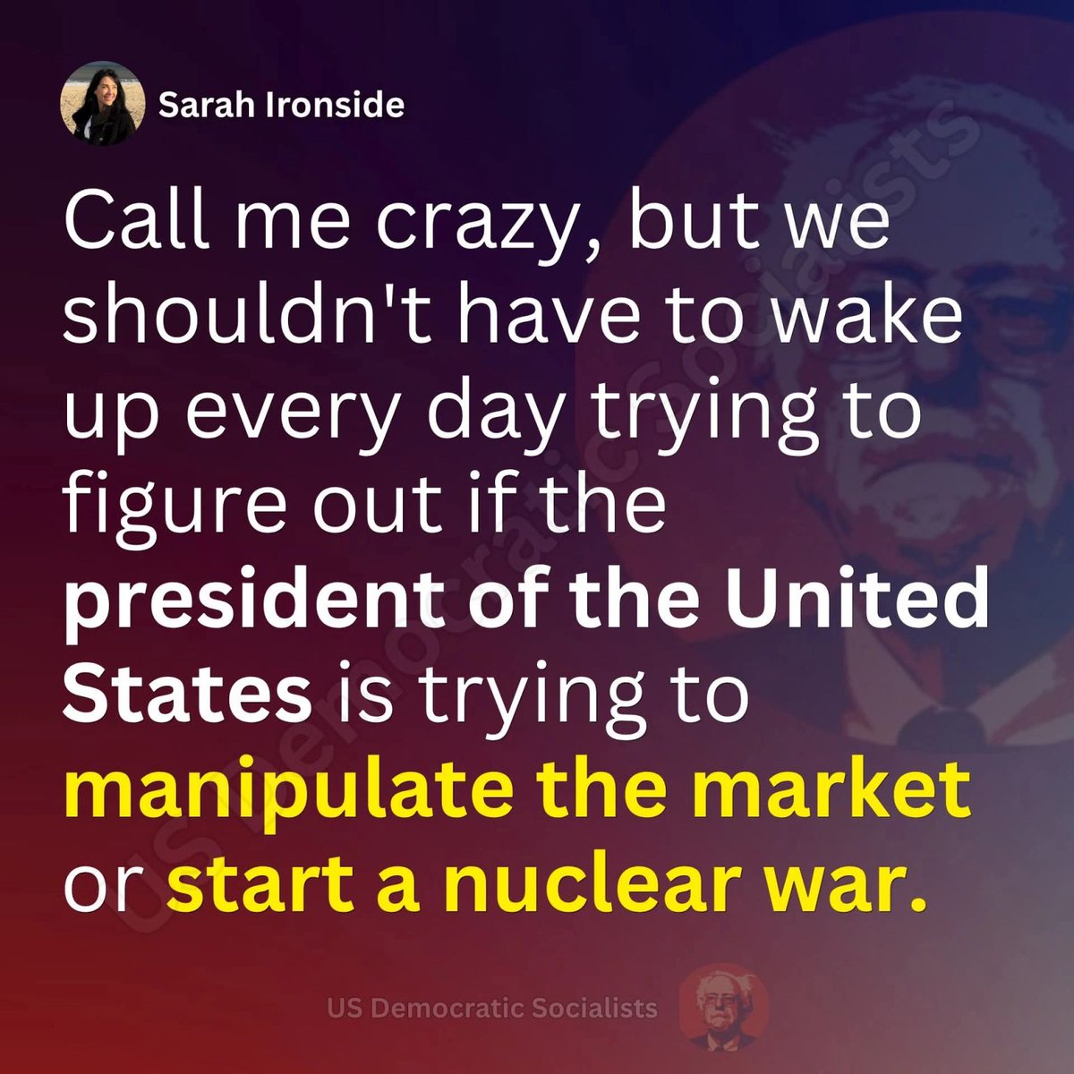 TheDemCoalition's tweet image. Call us crazy.

#25thAmendmentNOW